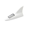 A white shark fin roof light antenna with a clear lens.