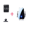 A magnetic wireless charging phone mount shown with its components and the finished product.