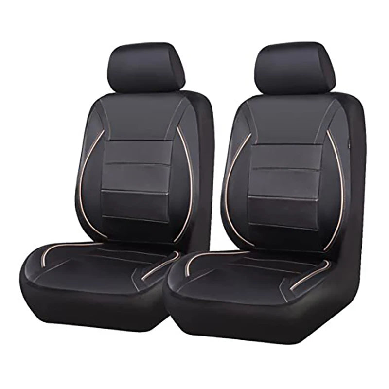 Black PU leather car seat covers for SUVs shown in a side view.