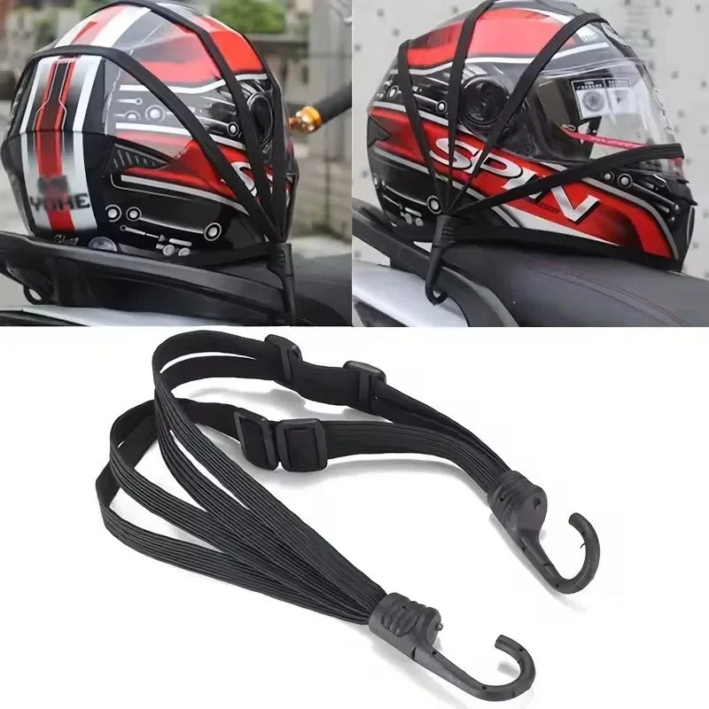 Sangles noires rétractables pour casque de moto et bagages