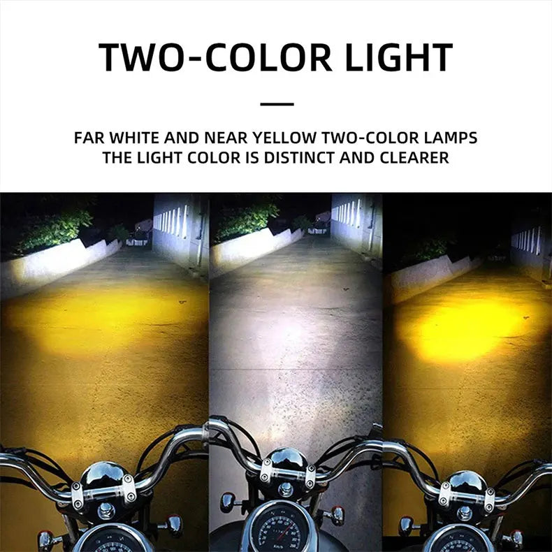 Dual-Color LED Spotlight Headlight for Vehicles
