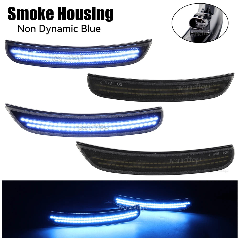Smoke Housing non dynamic blue LED side marker lights for Dodge Charger