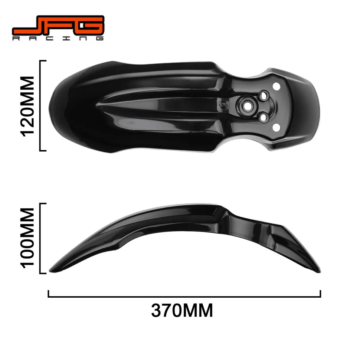 Guand, robuste et noir, pour vélos électriques et motos, vues de côté et de profil