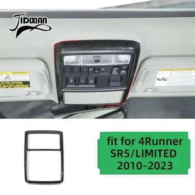 Carbon fiber grain interior and exterior decoration for a Toyota 4Runner featuring a control panel.