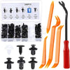 A set of universal automotive fastener clips and trim fasteners in various sizes and colors.