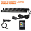 A set of 72 LED cigarette lighter remote control lights and a corresponding remote.