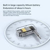 A small lithium battery is shown resting on a white watch face, illustrating its endurance capabilities.