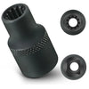 A black 11-point brake caliper socket for European trucks shown with separate components.
