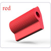 A red wear-resistant motorcycle shift lever protector with a textured surface.