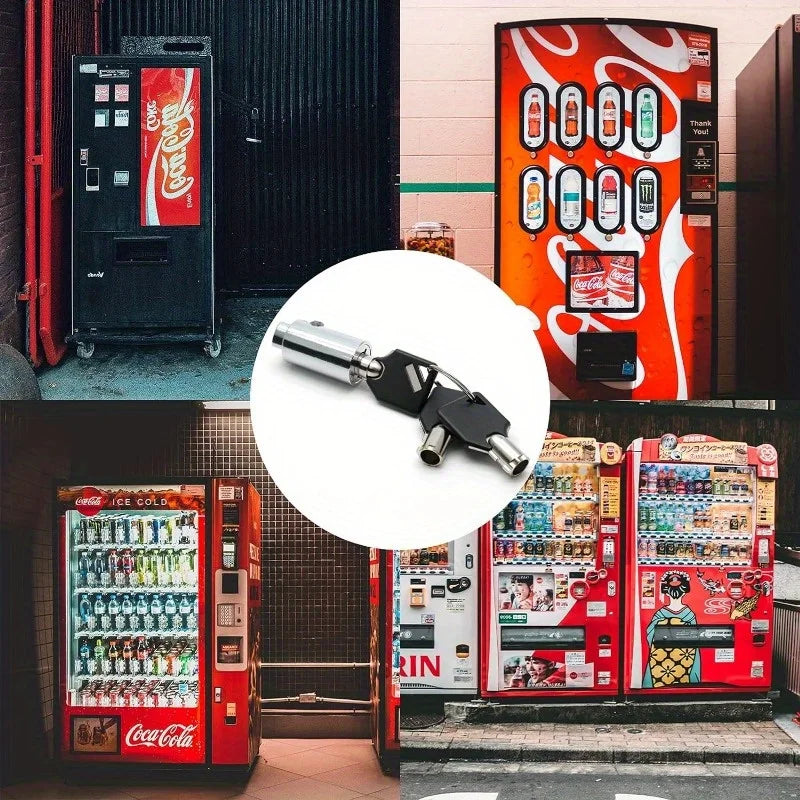 A set of security locks and components for a universal vending machine.