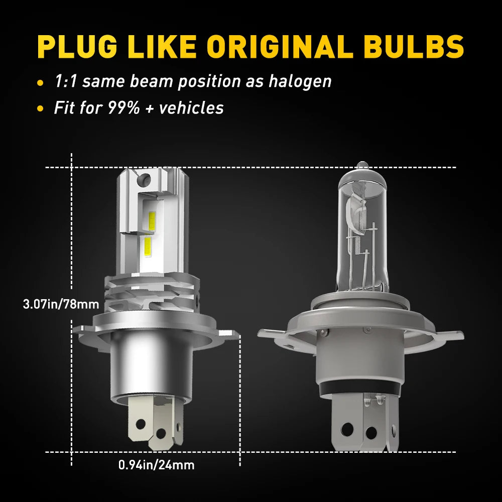 Ampoule LED phare H4 et son socle pour véhicules