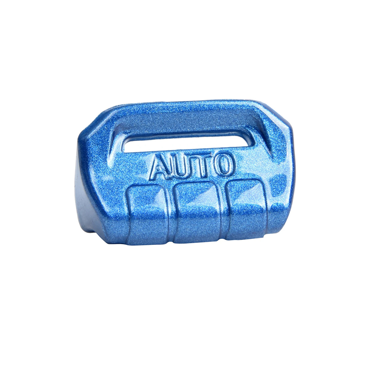 Blue automotive style button cover decoration for car windows.
