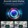Affichage de vitesse numérique montrant 60 km/h dans un tableau de bord de voiture.