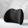 A black ergonomic memory foam neck and lumbar pillow set shown from the side.