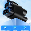 Black CCS2 to CCS1 adapter supporting AC and DC charging guns for electric vehicles