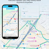 A smartphone screen showing a history route playback feature on a map, displaying a route through a city.