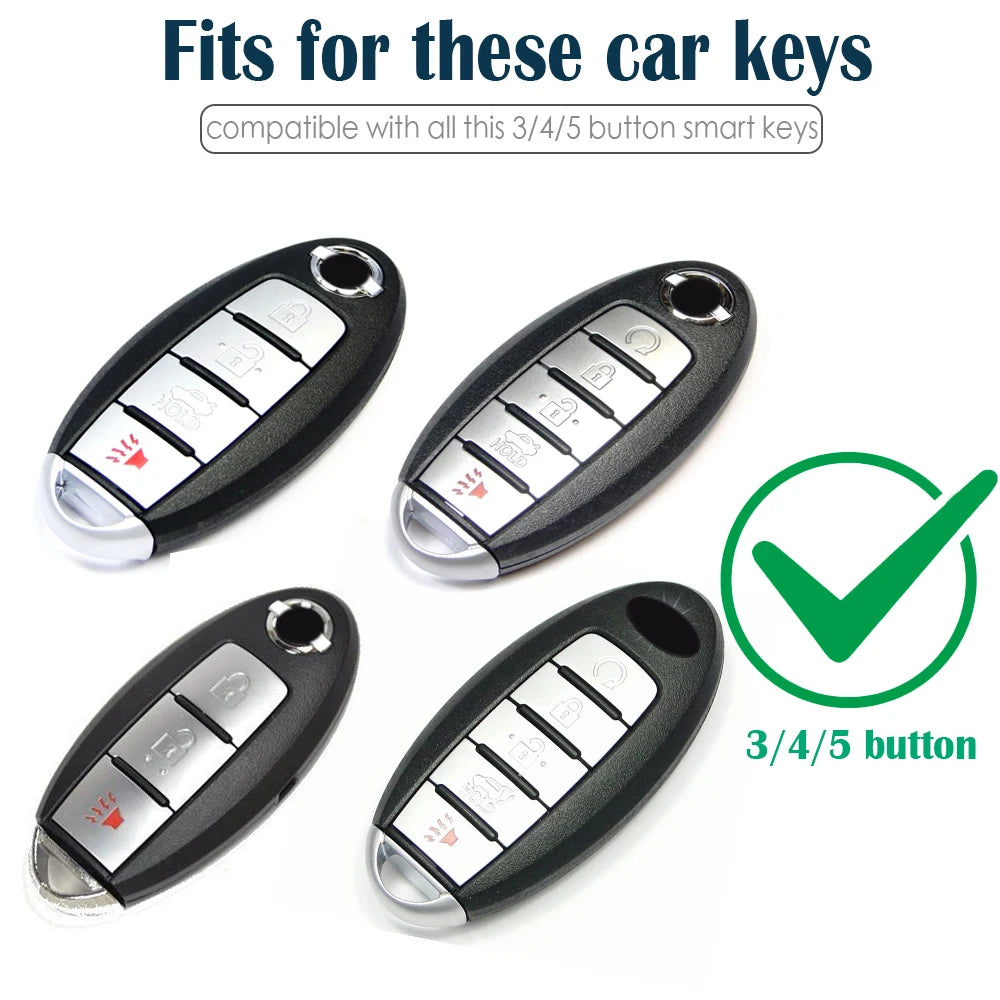 Three car key fobs shown with a silicone cover, indicating compatibility with 3/4/5 button smart keys.