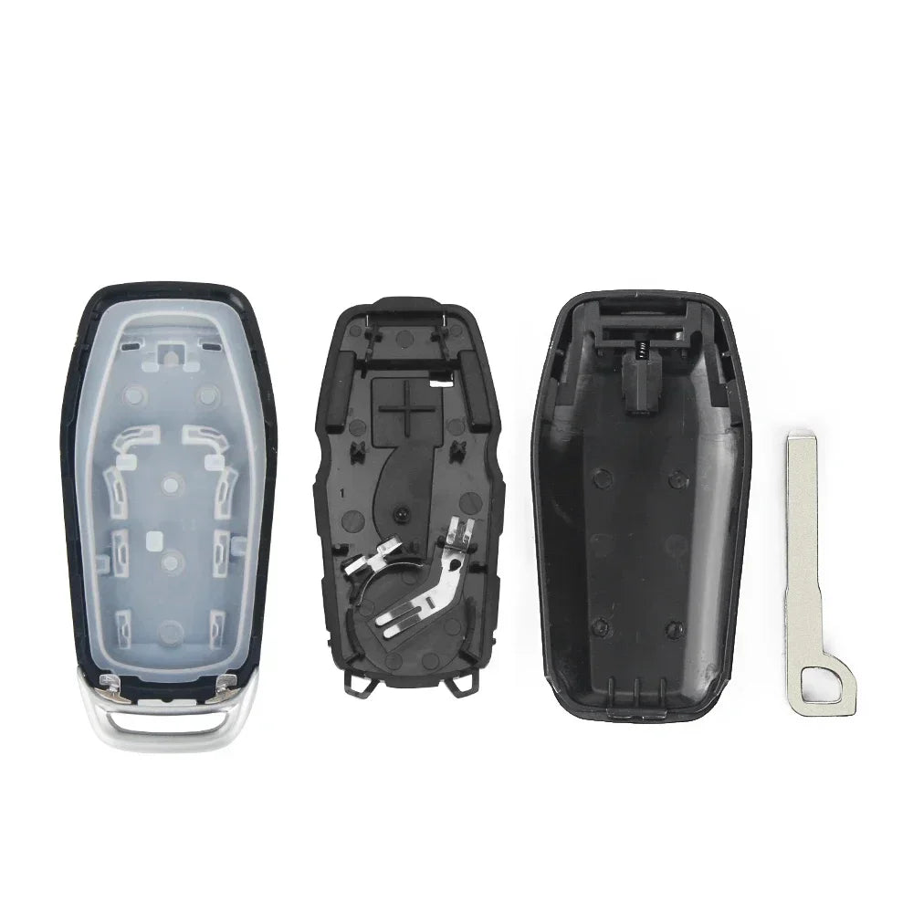 Black plastic key shell replacement case with a silver key inside