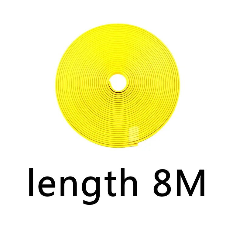 Yellow roll of universal car rim protector strip tape.