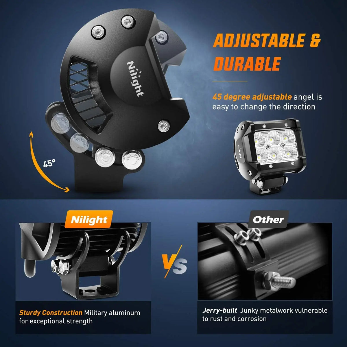 Support d'ampoule submersible réglable et durable avec angle de 45 degrés pour monter des lumières LED
