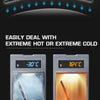 Diagram showing the scientific design of a wiper blade and its ability to deal with extreme hot or cold temperatures.
