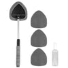 A set of extendable car window cleaning brushes, including a long handle and a flat cleaning pad.