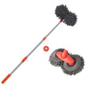 A telescopic car washing mop set featuring a long handle and a double bristled brush head.