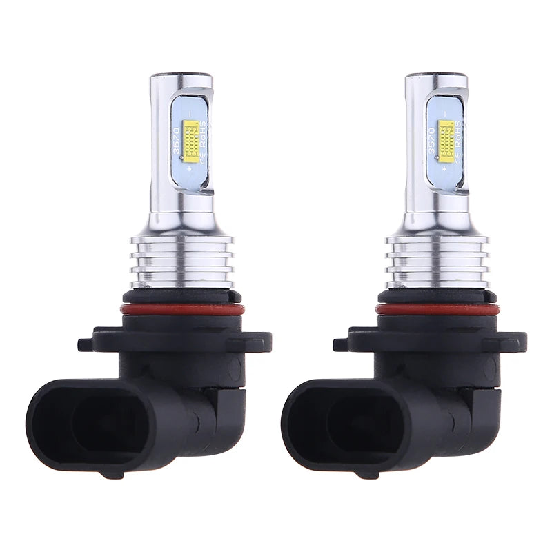 A pair of high-performance 80W LED headlight bulbs with metal bases and yellow light sources.