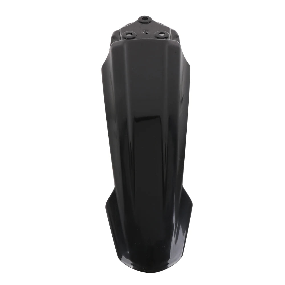 Black universal motorcycle fender designed for e-bikes