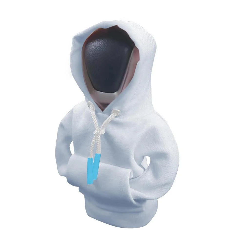 Light blue hoodie cover with a hood and drawstring detail