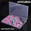 A box containing 41 reusable rubber plugs for tire repair, packaged in clear plastic.