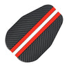 Black carbon fiber rearview mirror rain shield with two red stripes