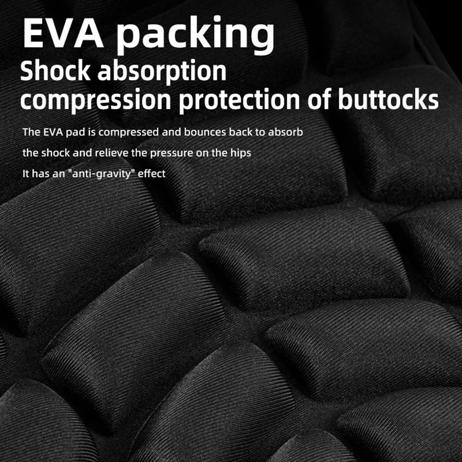 Black EVA packing material showing a compressed pad designed for shock absorption and protection.