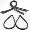 A black natural rubber strip for a universal car windshield wiper blade insert.