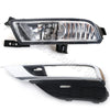 LED fog light kit with bumper trim for Honda CR-V featuring a clear headlight assembly and black trim.