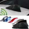 Antennes de moteur à nageoire de requin de différentes couleurs avec finition carbone noir et graphique de signal radio vert.