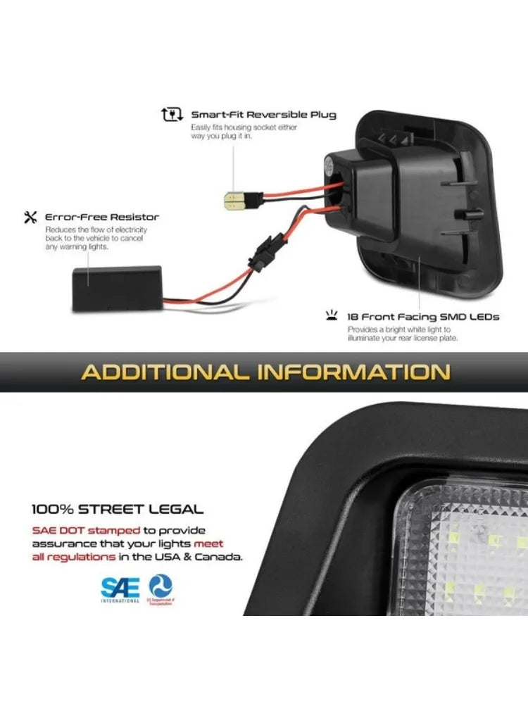 Ensemble de feux plaque d'immatriculation réversible LED Smart-Fit pour camions