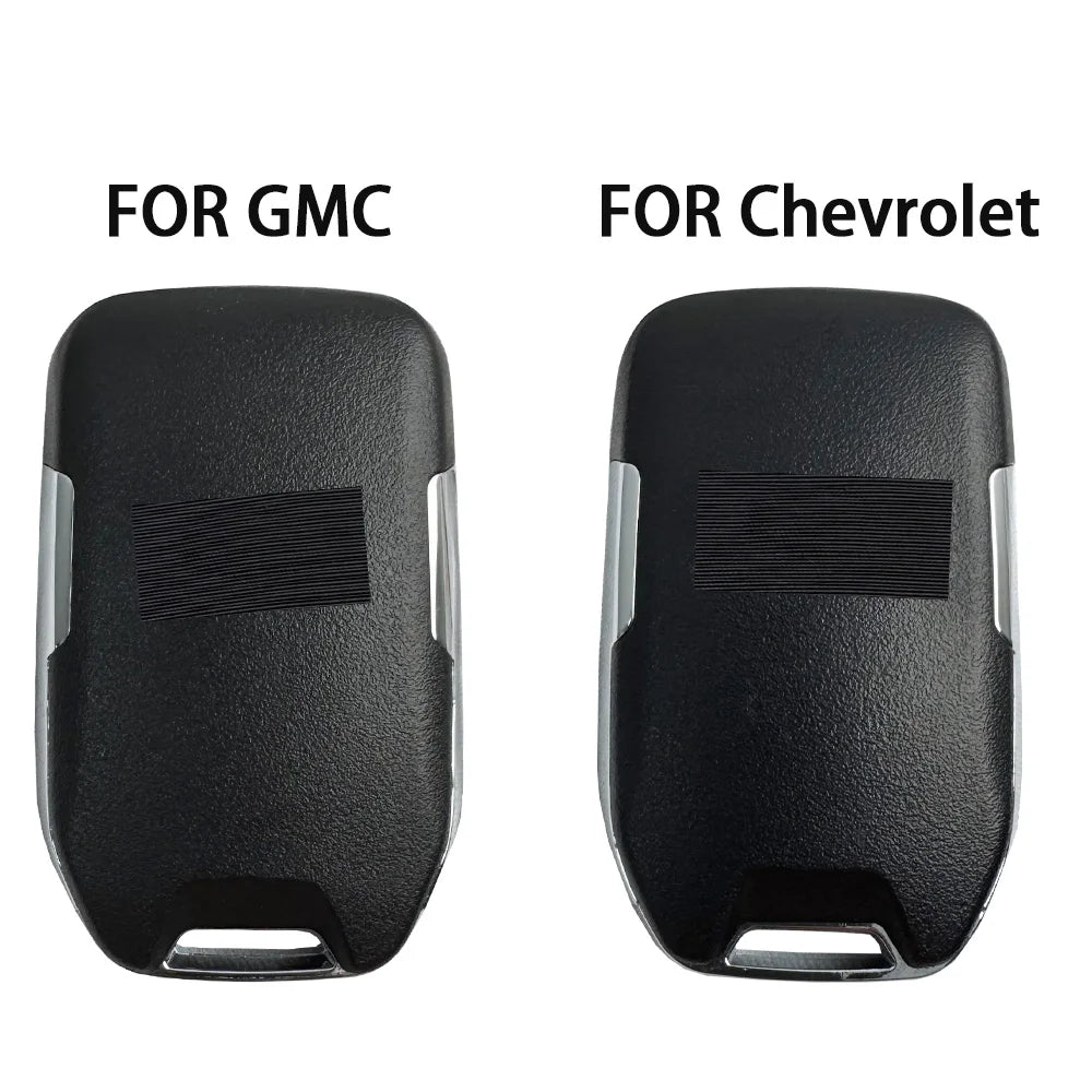 Aftermarket remote key for GMC and Chevrolet trucks and SUVs shown for compatibility
