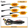 Five yellow front grille marker LED light kits with wire harness for Ford F-150 and RAM 1500