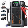 A portable car jump starter and tire inflator device with a digital display showing 260 kPa.