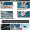 Diagram showing the four steps to use a professional windshield repair kit for cracks and chips.