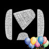 A 3D rhinestone Honda emblem steering wheel decal surrounded by colorful balloons.