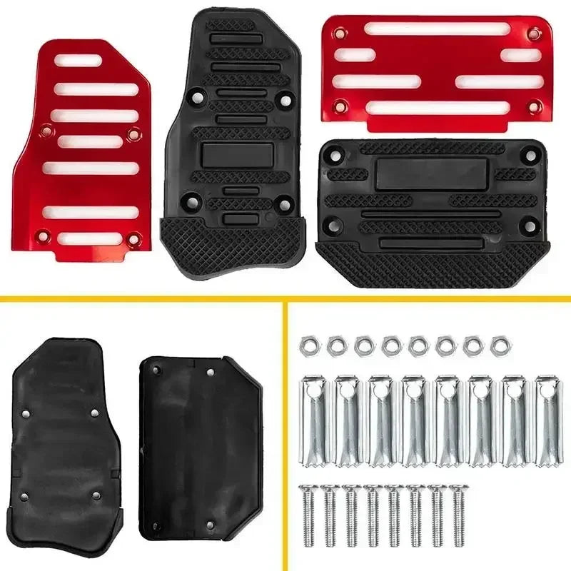 Set manueller rutschfester Fußpedale für Auto in roten und schwarzen Kunststoffteilen