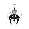 A black heavy-duty wiper arm removal tool with a silver grip and mounting bracket.