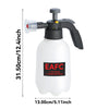 A black hand pump foam sprayer with a white bottle and a black handle, used for car, garden, or cleaning.