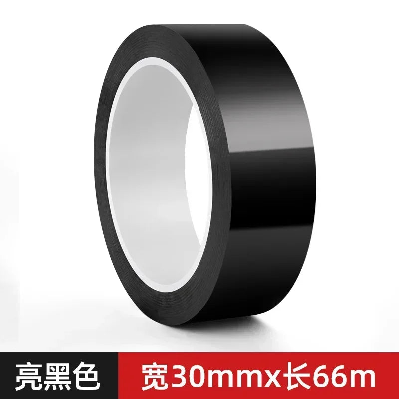 Roll of black glossy anti-scratch window trim decals measuring 30mm x 66m