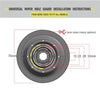 Installation instructions for a universal wiper hole guard with four bore sizes to fit all models