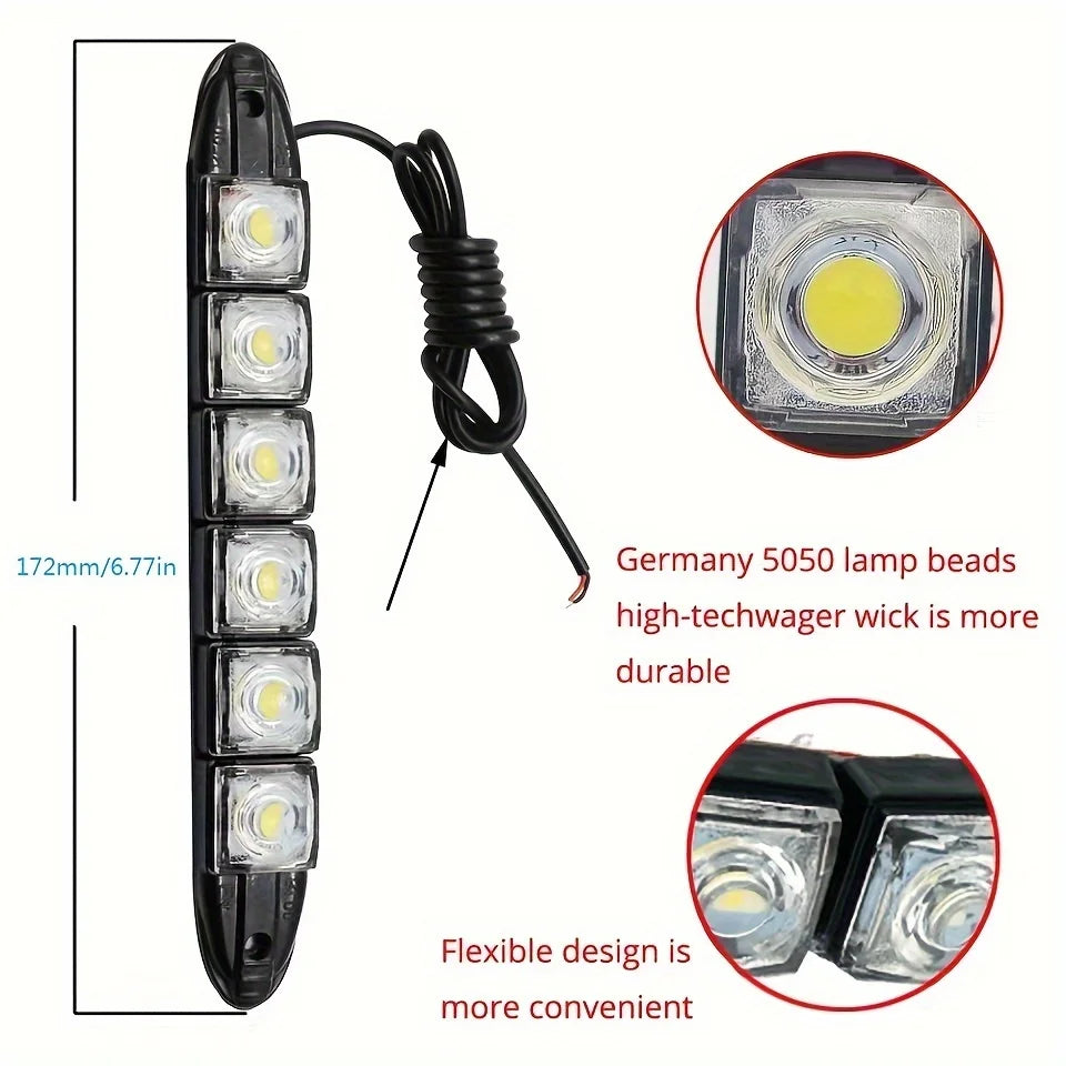 Bande verticale de perles d'ampoule Allemagne 5050 pour feux de jour de voiture à design flexible.