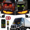 A collection of various truck and vehicle LED light panels, including a custom grille light, a headlight, and an interior pan