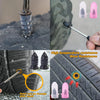A compact tire repair kit showing rubber plugs for tire repair and wear resistance testing.